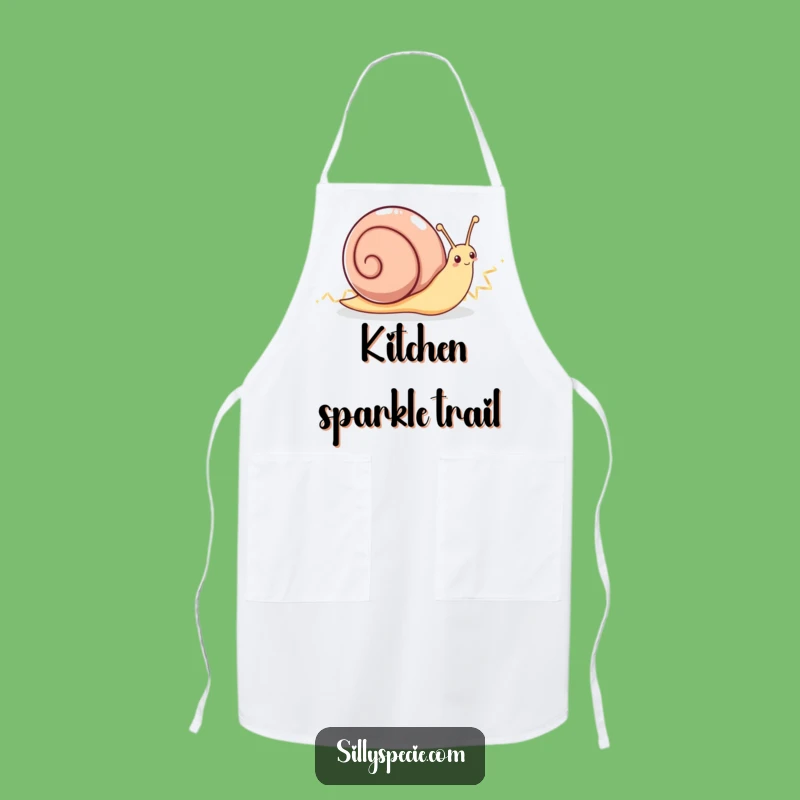 Funny Snail Sparkle Apron - Enthusiastic Kitchen Wear with a Zig-Zag Twist