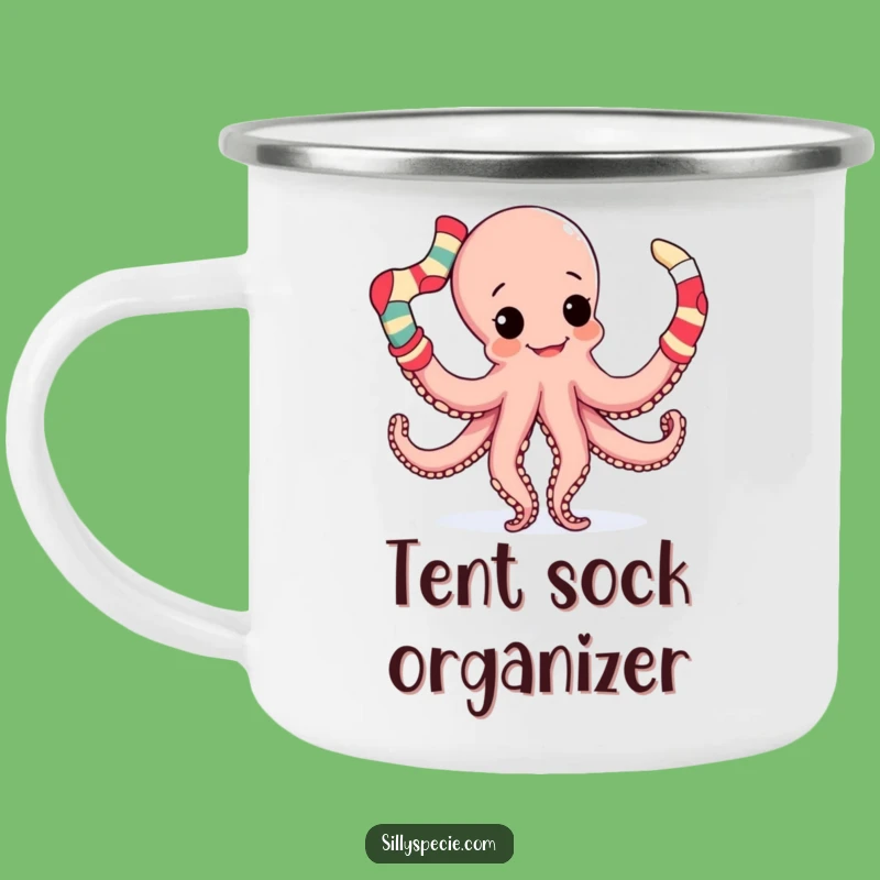 Funny Octopus Camping Mug: Sip Your Brew While Juggling Socks, Hilarious Outdoor Cup