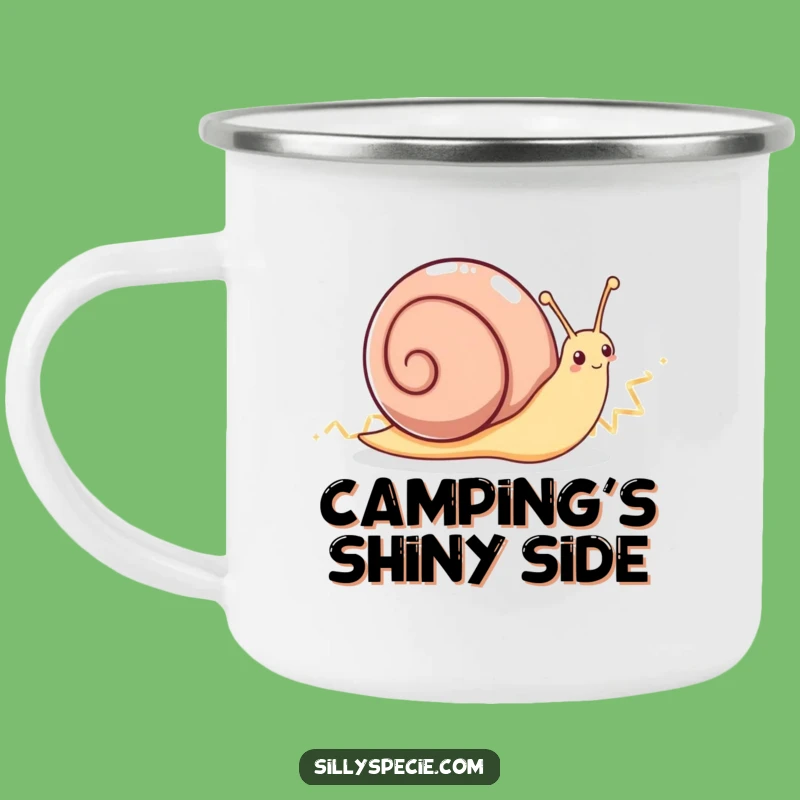 Funny Snail Sparkle Camping Mug - Enthusiastic Trail Drinkware for Outdoors
