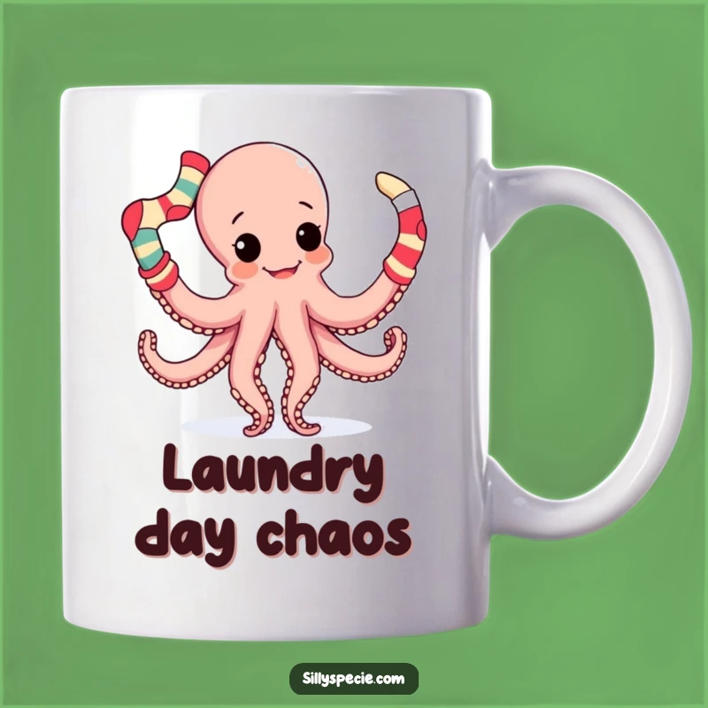 Funny Octopus Mug Gift: Juggling Socks with Tentacles, Hilarious Ocean Lover's Coffee Cup