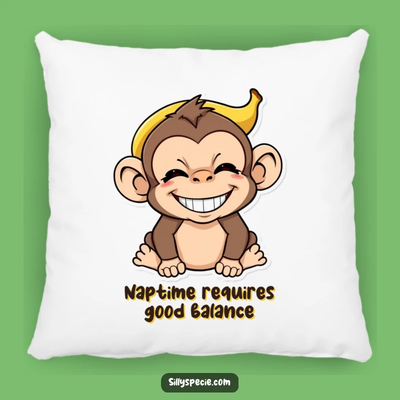Funny Monkey Banana Peel Pillow - Absurd Grin Comfort Gift