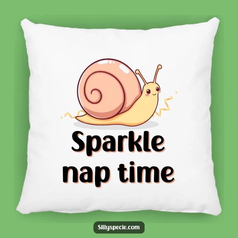 Funny Snail Sparkle Pillow - Enthusiastic Comfort with a Zig-Zag Flair