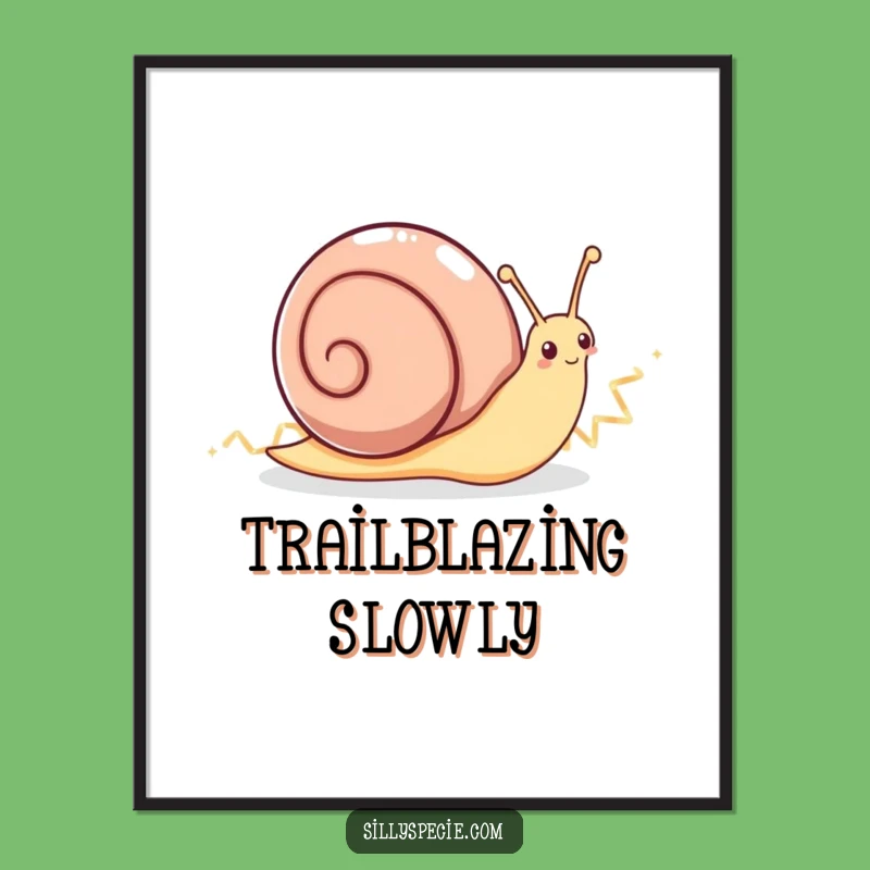 Funny Snail Sparkle Digital Art - Enthusiastic Trail Printable for Joyful Decor