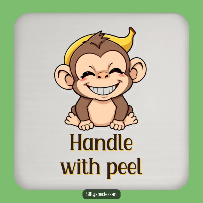 Funny Monkey Banana Peel Coaster - Absurd Grin Drink Protector Gift
