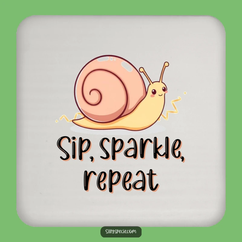 Funny Snail Zig-Zag Coaster - Enthusiastic Surface Protection with Sparkle
