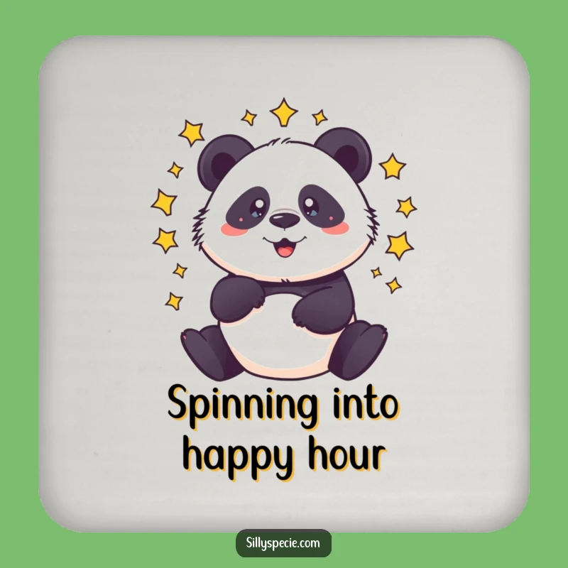 Funny Dizzy Panda Coaster - Spinning Style, Hilarious Housewarming Gift