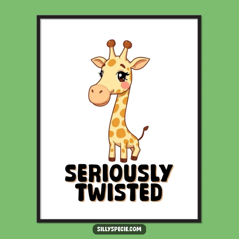 Funny Giggly Giraffe Poster - Hilarious Long Neck Art for Whimsical Wall Decor