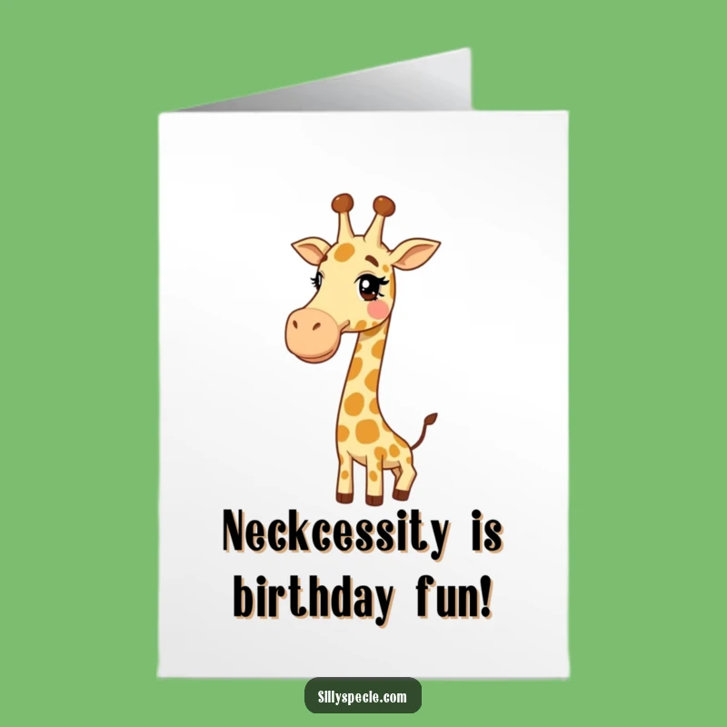 Free Printable Birthday Card: Giggly Giraffe Knot Funny Downloadable Gift