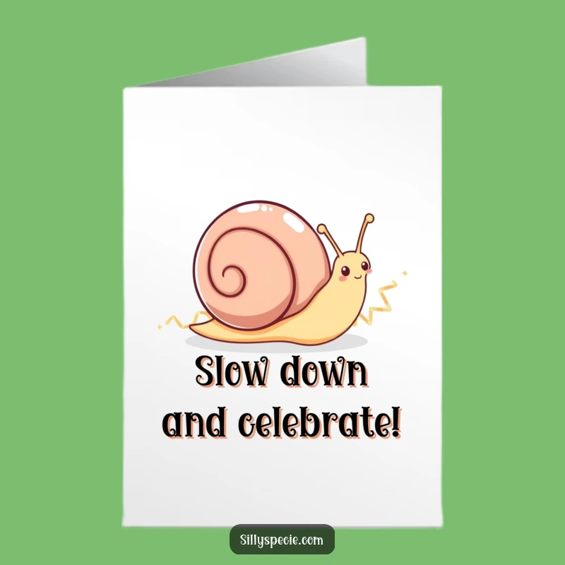 Free Printable Birthday Card: Excited Snail Sparkle Funny Downloadable Gift