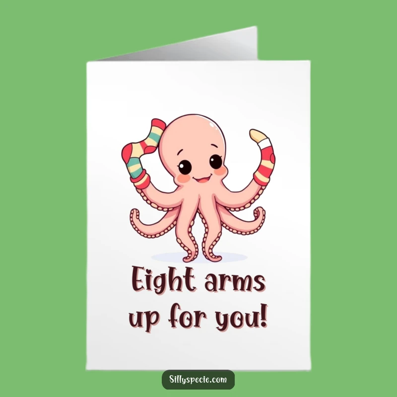 Free Printable Congrats Card: Funny Octopus Juggling - Awesome Downloadable Gift!