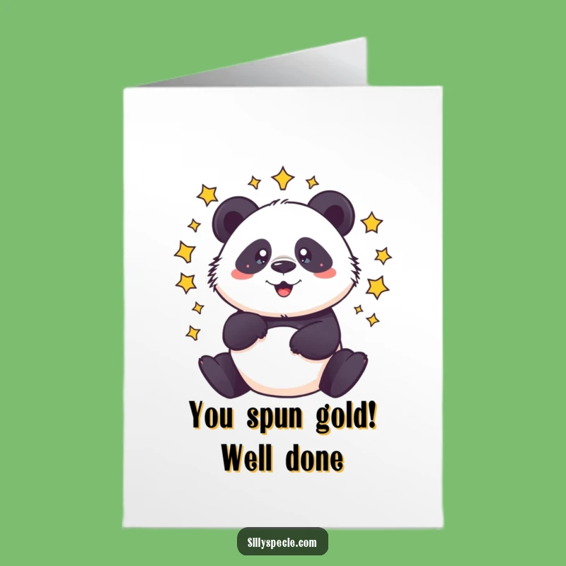 Free Printable Congrats Card: Dizzy Panda's Starry Achievement Funny Downloadable Gift