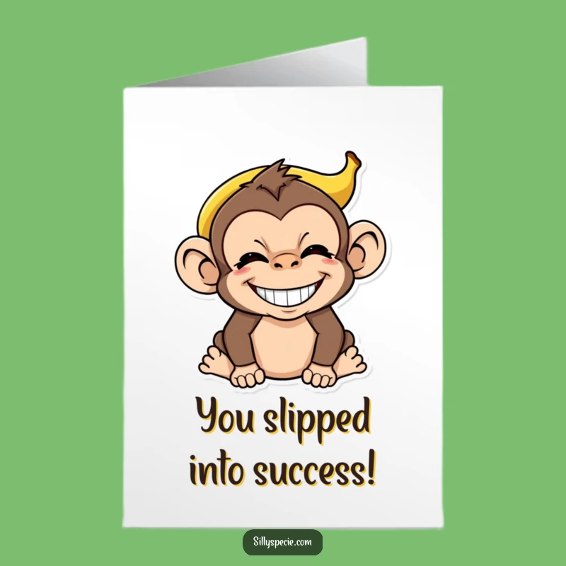 Free Printable Congrats Card: Banana Peel Monkey - Hilarious Downloadable Gift