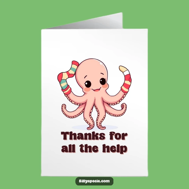 Free Printable Thank You Card: Funny Octopus Socks - Thoughtful Downloadable Gift!