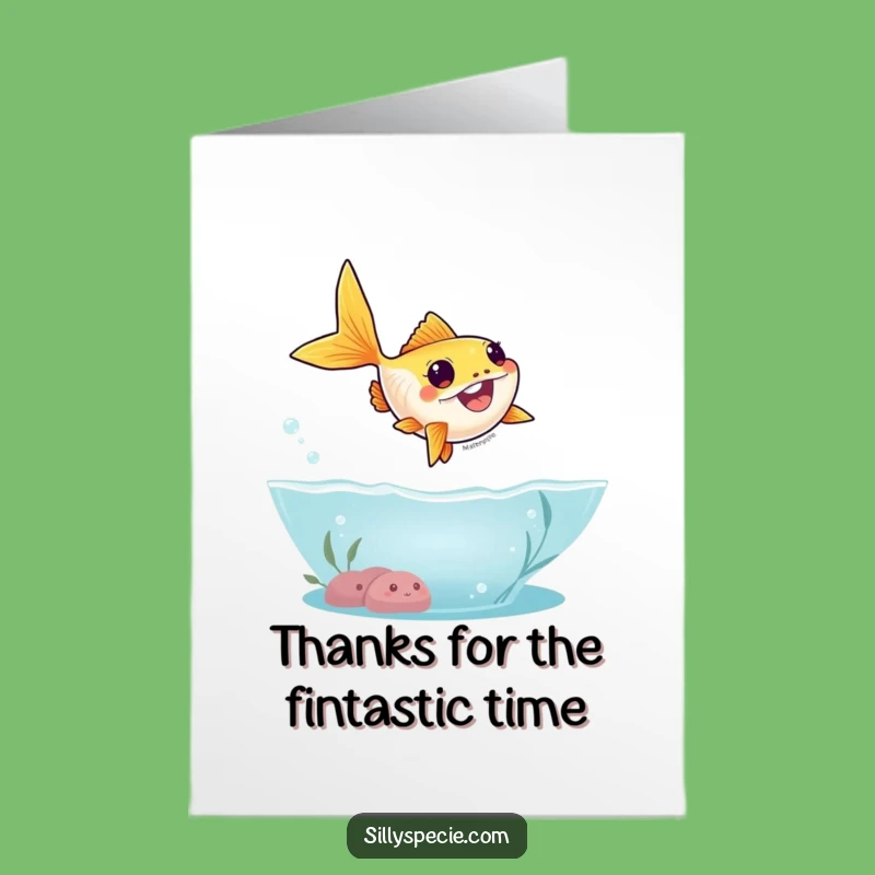 Free Printable Thank You Card: Goofy Goldfish - Funny Downloadable Gift!