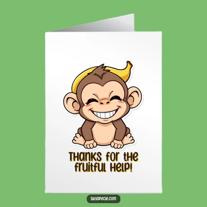 Free Printable Thank You Card: Cheeky Monkey Peel Hat - Funny Downloadable
