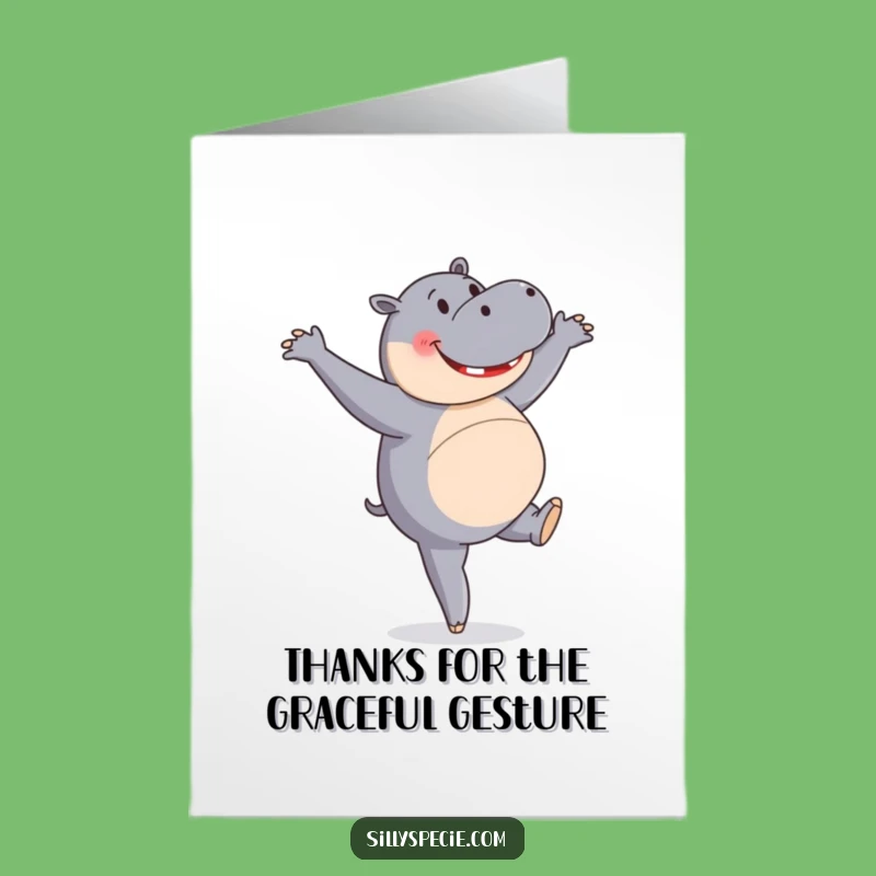 Free Printable Thank You Card: Hippo Ballet - Sweet Downloadable Gift!