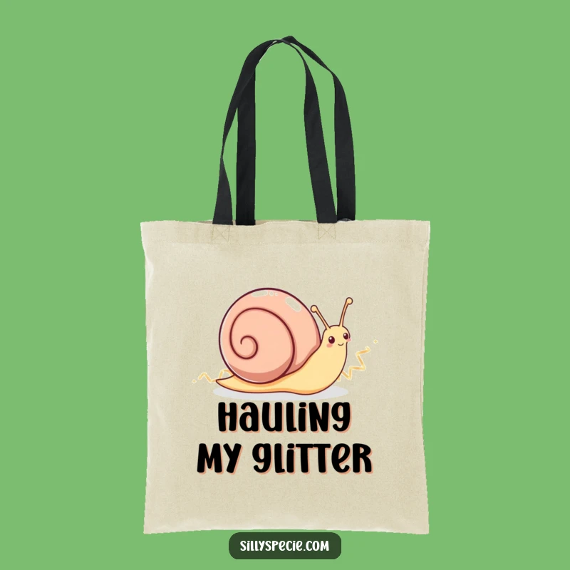 Funny Snail Trail Tote Bag - Enthusiastic Carry-All for Sparkling Essentials
